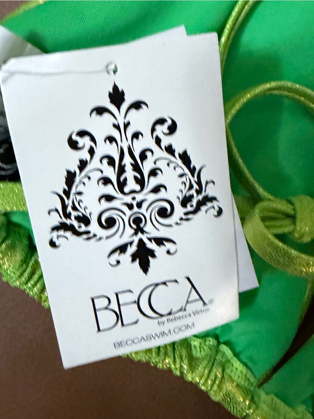 BECCA by Rebecca Virtue Liquid Metal Bikini Set in meadow neon lime green large - Picture 10 of 13